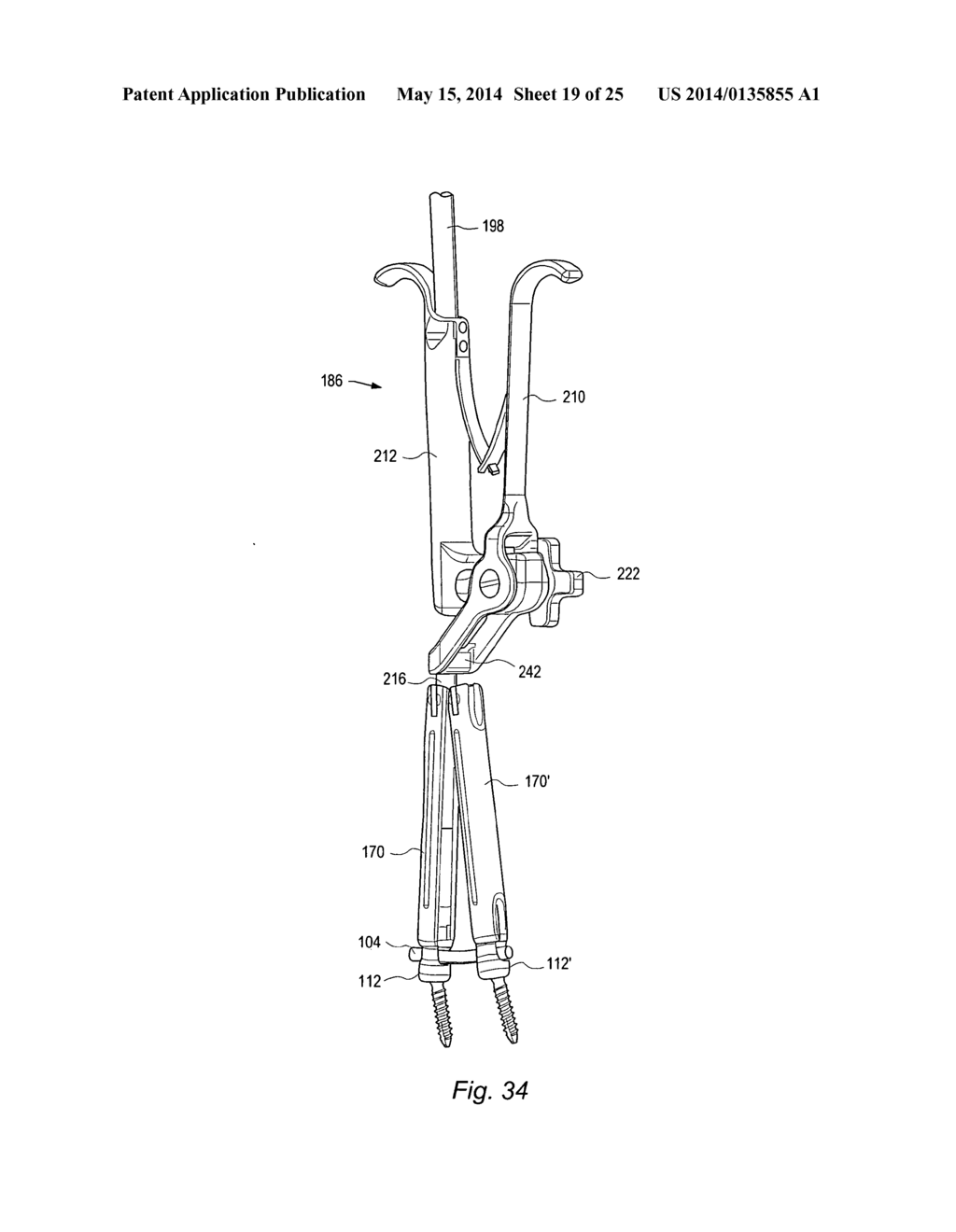 INSTRUMENTS AND METHODS FOR ADJUSTING SEPARATION DISTANCE OF VERTEBRAL     BODIES WITH A MINIMALLY INVASIVE SPINAL STABILIZATION PROCEDURE - diagram, schematic, and image 20