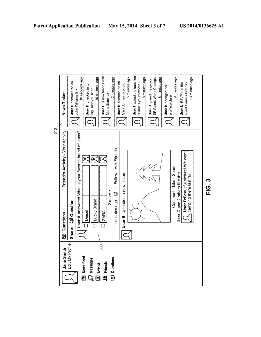 Displaying News Ticker Content in a Social Networking System - diagram, schematic, and image 04