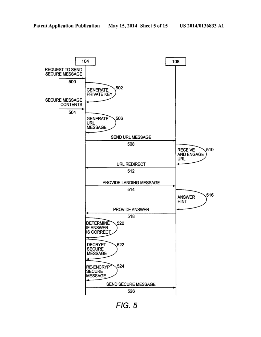 METHOD AND SYSTEM FOR GENERATING A SECURE MESSAGE AS A URL MESSAGE - diagram, schematic, and image 06