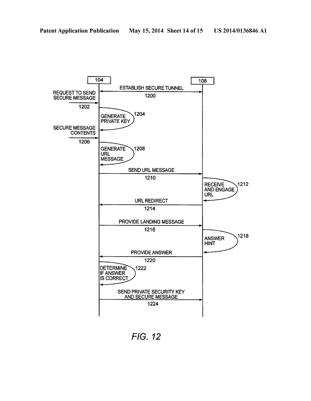 METHOD AND SYSTEM FOR GENERATING A SECURE MESSAGE AS A URL MESSAGE - diagram, schematic, and image 15