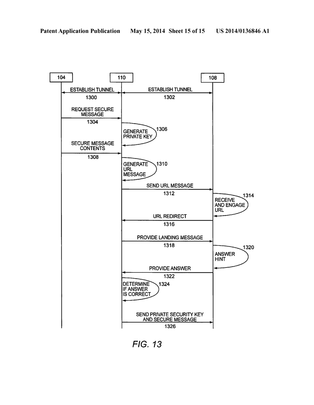 METHOD AND SYSTEM FOR GENERATING A SECURE MESSAGE AS A URL MESSAGE - diagram, schematic, and image 16