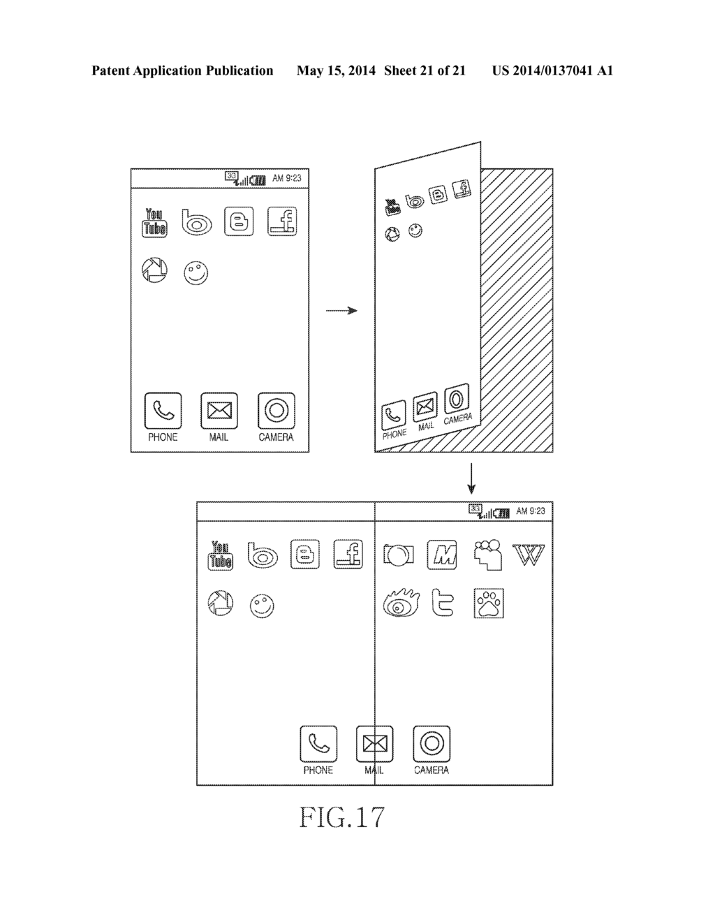 METHOD FOR ARRANGING FOR LIST IN FLEXIBLE DISPLAY AND ELECTRONIC DEVICE     THEREOF - diagram, schematic, and image 22