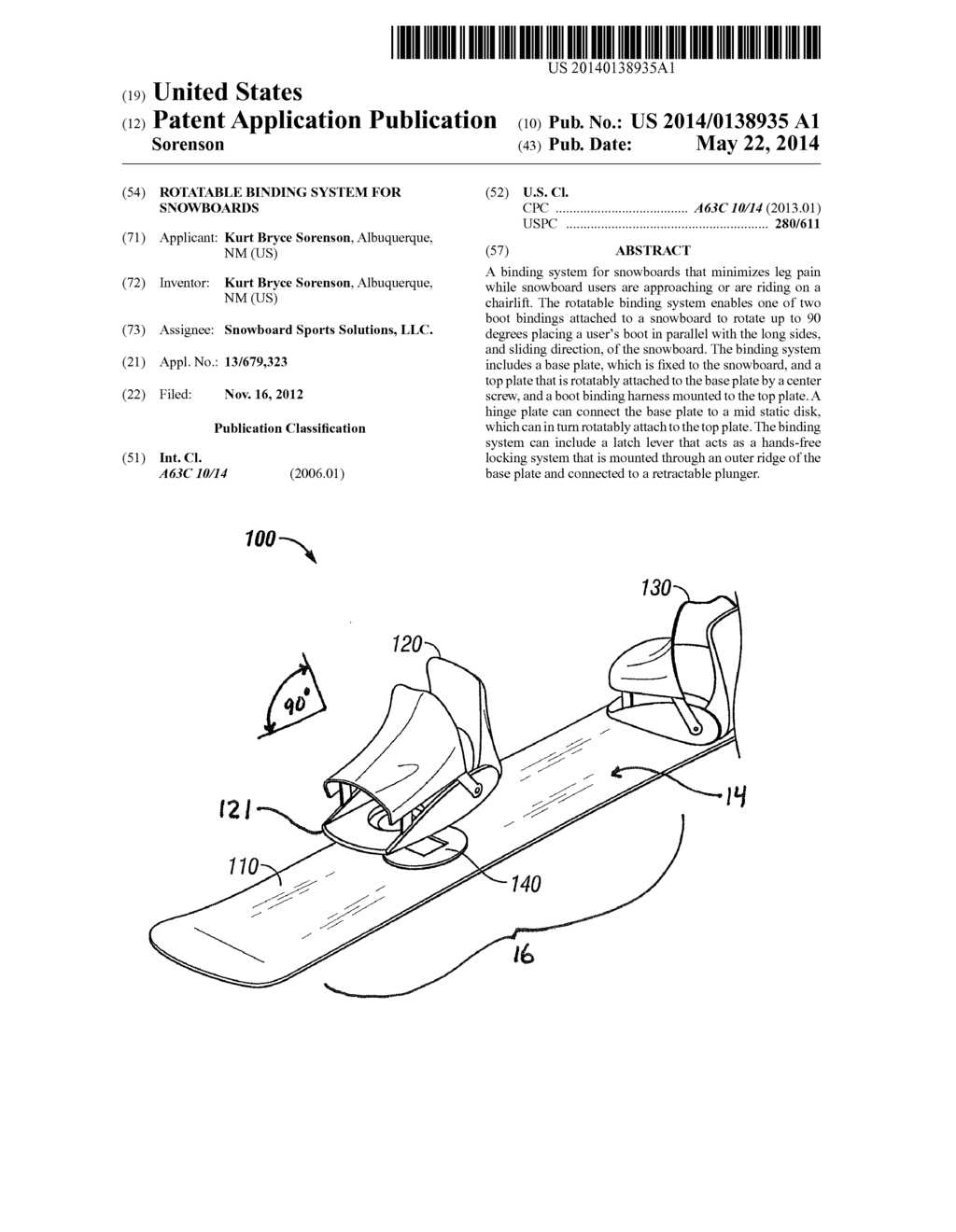 ROTATABLE BINDING SYSTEM FOR SNOWBOARDS - diagram, schematic, and image 01