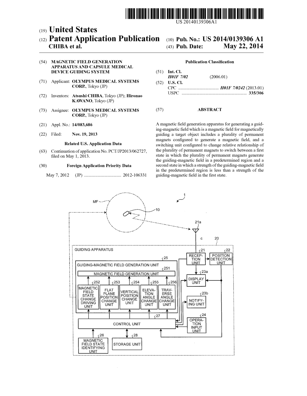 MAGNETIC FIELD GENERATION APPARATUS AND CAPSULE MEDICAL DEVICE GUIDING     SYSTEM - diagram, schematic, and image 01