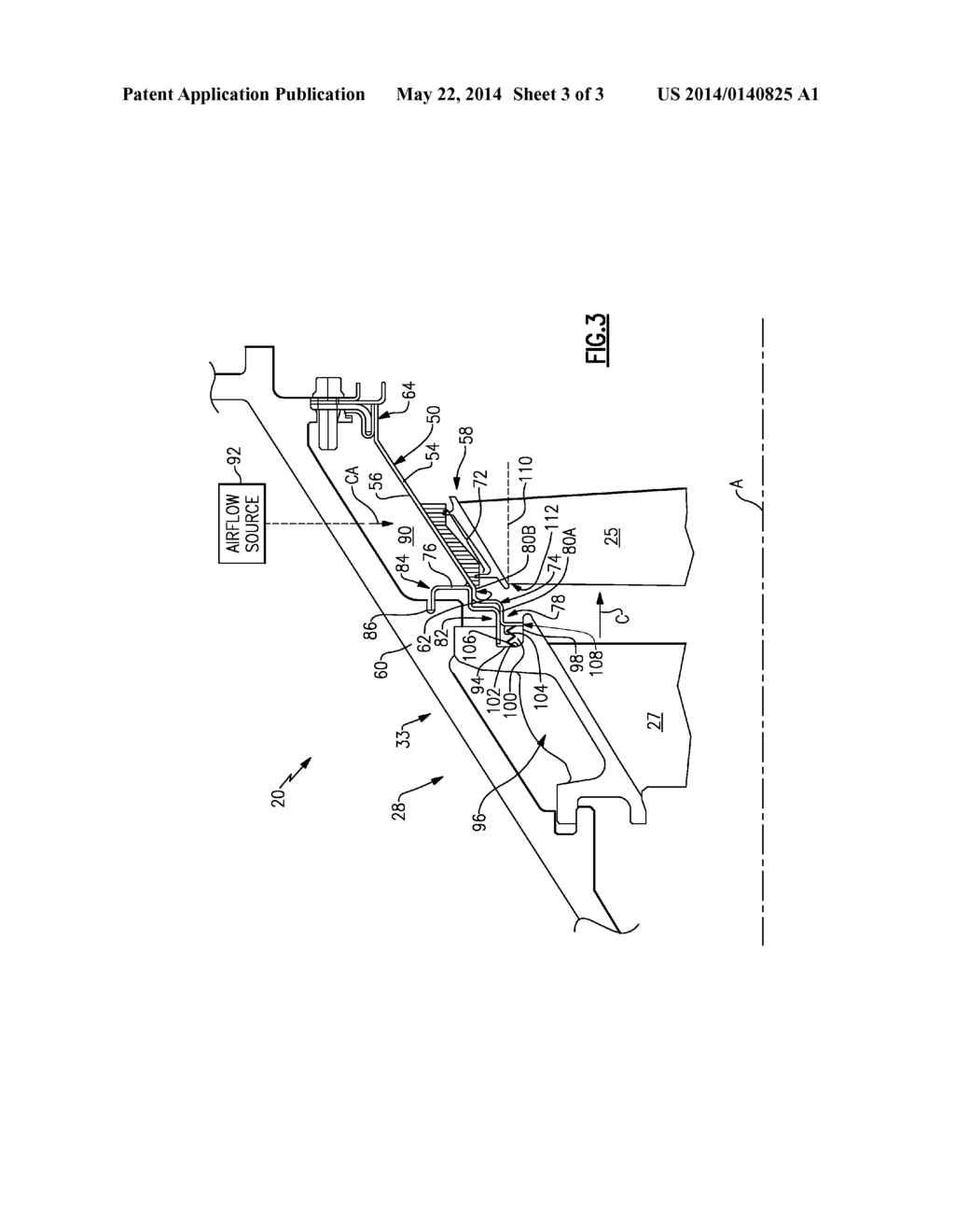 BLADE OUTER AIR SEAL HAVING INWARD POINTING EXTENSION - diagram, schematic, and image 04