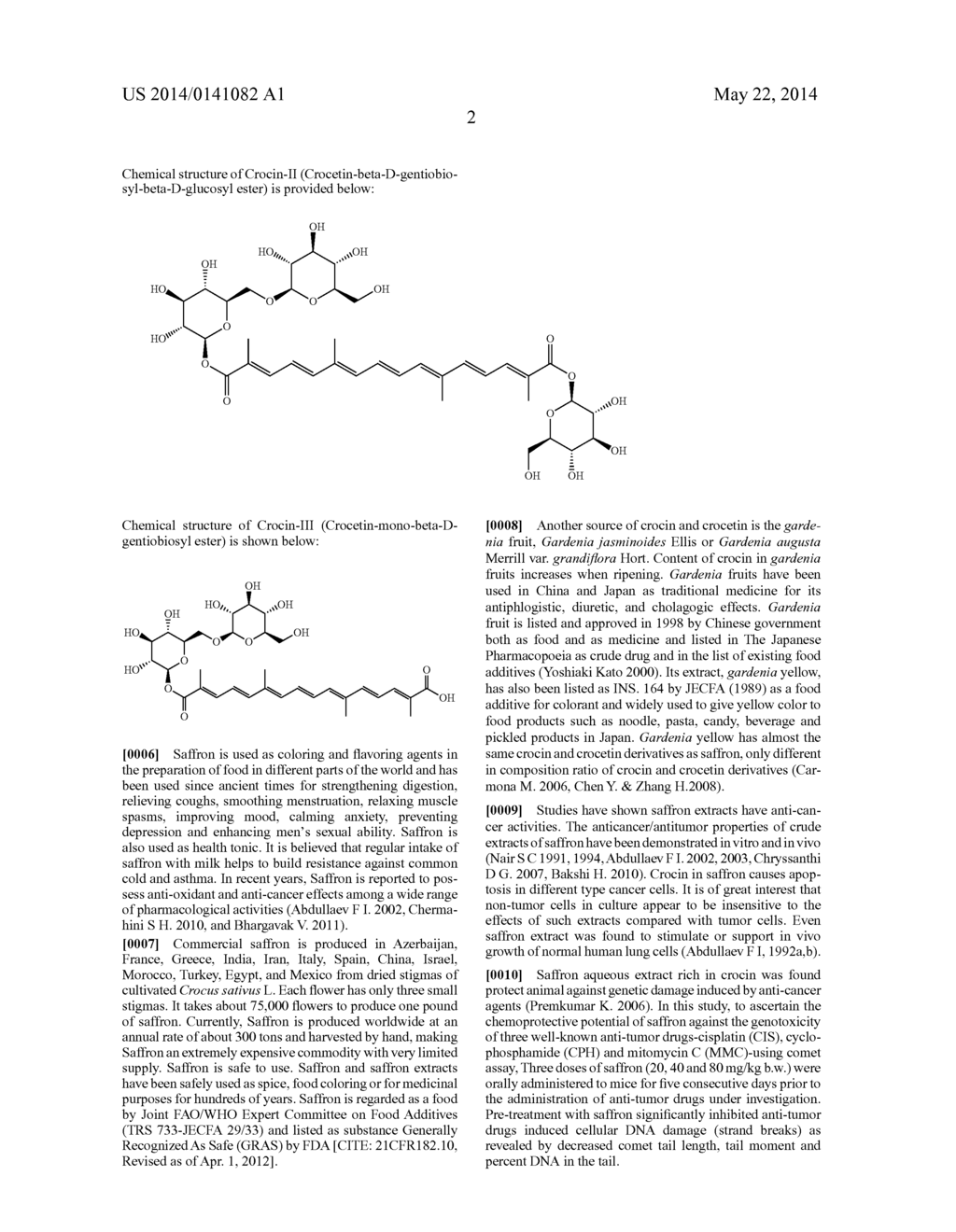 Compositions Containing Enriched Natural Crocin and/or Crocetin, and Their     Therapeutic or Nutraceutical Uses - diagram, schematic, and image 06