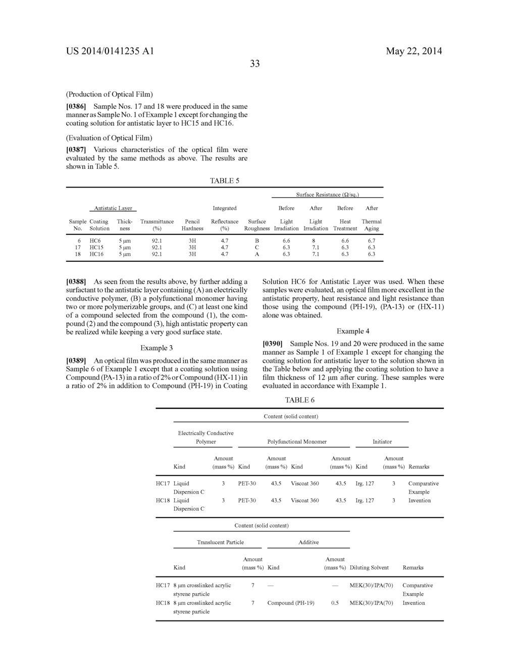 OPTICAL FILM HAVING ANTISTATIC LAYER, POLARIZING PLATE, AND IMAGE DISPLAY     DEVICE - diagram, schematic, and image 34