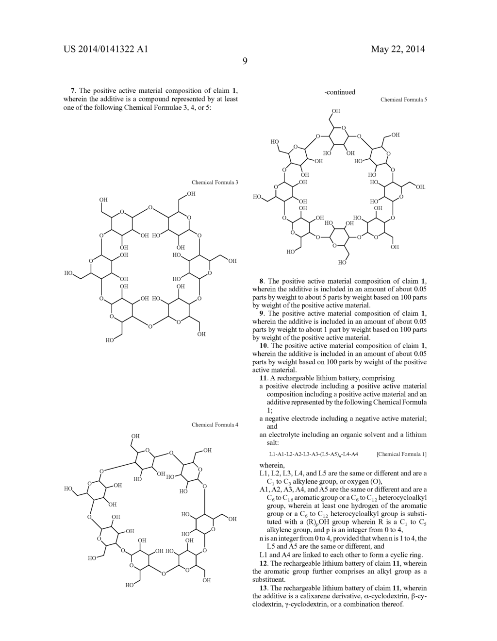 POSITIVE ACTIVE MATERIAL COMPOSITION FOR RECHARGEABLE LITHIUM BATTERY AND     RECHARGEABLE LITHIUM BATTERY - diagram, schematic, and image 11