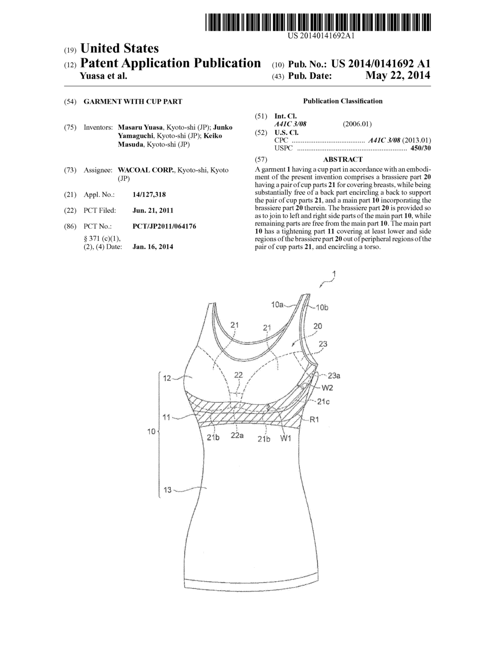 GARMENT WITH CUP PART - diagram, schematic, and image 01