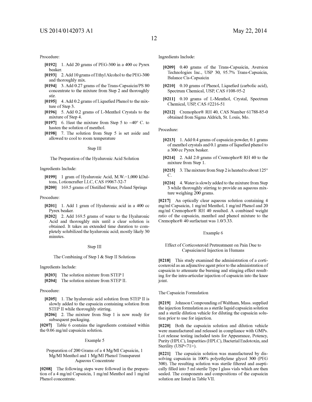 AQUEOUS BASED CAPSAICINOID FORMULATIONS AND METHODS OF MANUFACTURE AND USE - diagram, schematic, and image 19