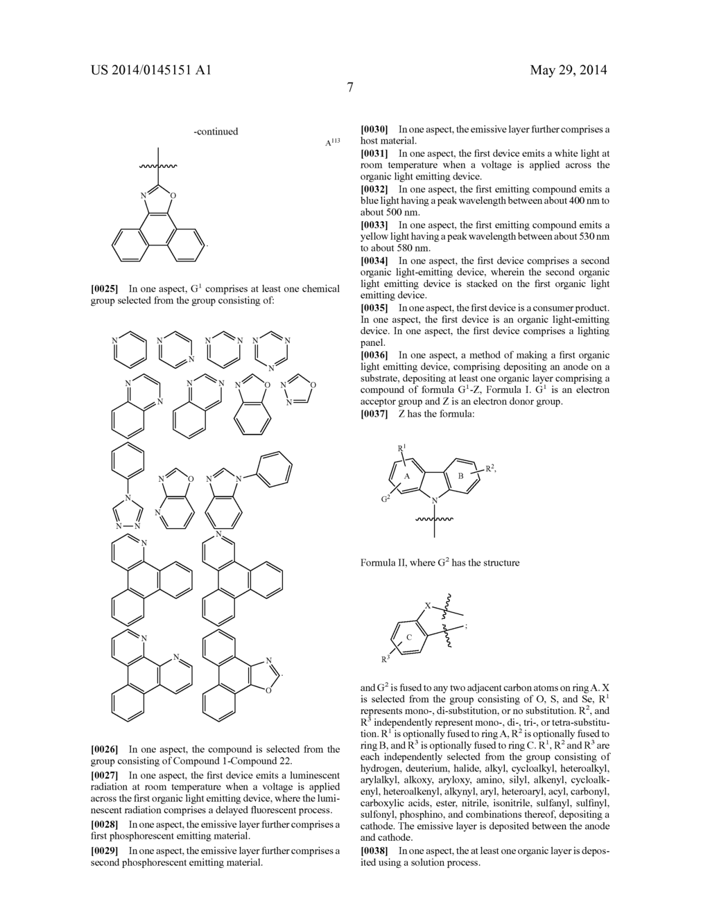 Organic Electroluminescent Device With Delayed Fluorescence - diagram, schematic, and image 11