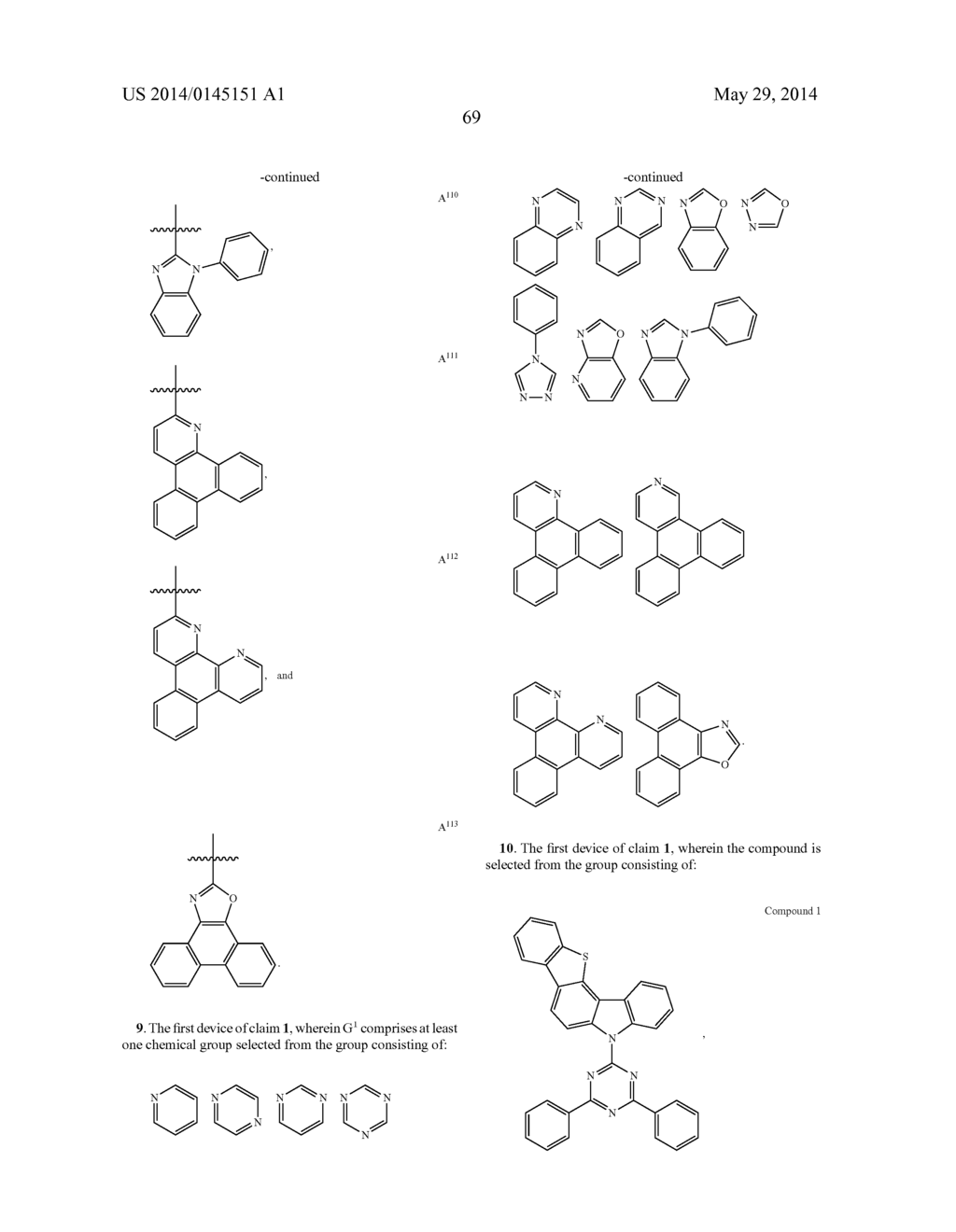 Organic Electroluminescent Device With Delayed Fluorescence - diagram, schematic, and image 73