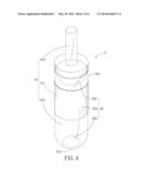 TIP ELEMENT CAPABLE OF LIGHT COLLECTION, AND LIGHT-EMITTING TOUCH PEN     INCORPORATING THE SAME FOR AN OPTICAL TOUCH DEVICE diagram and image