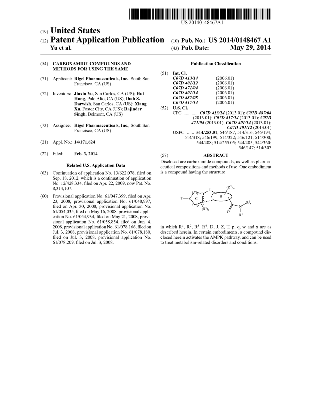 Carboxamide Compounds and Methods for Using the Same - diagram, schematic, and image 01