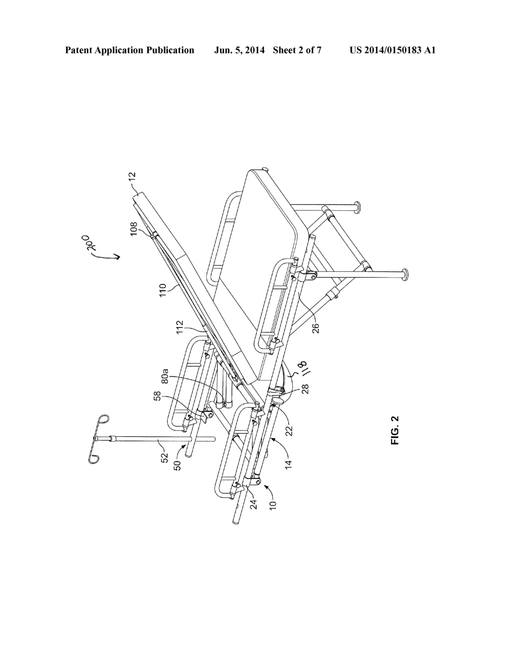 Portable Collapsible Field Hospital Bed - diagram, schematic, and image 03