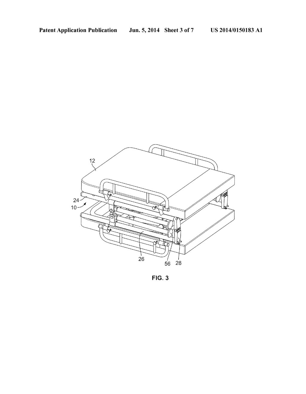 Portable Collapsible Field Hospital Bed - diagram, schematic, and image 04