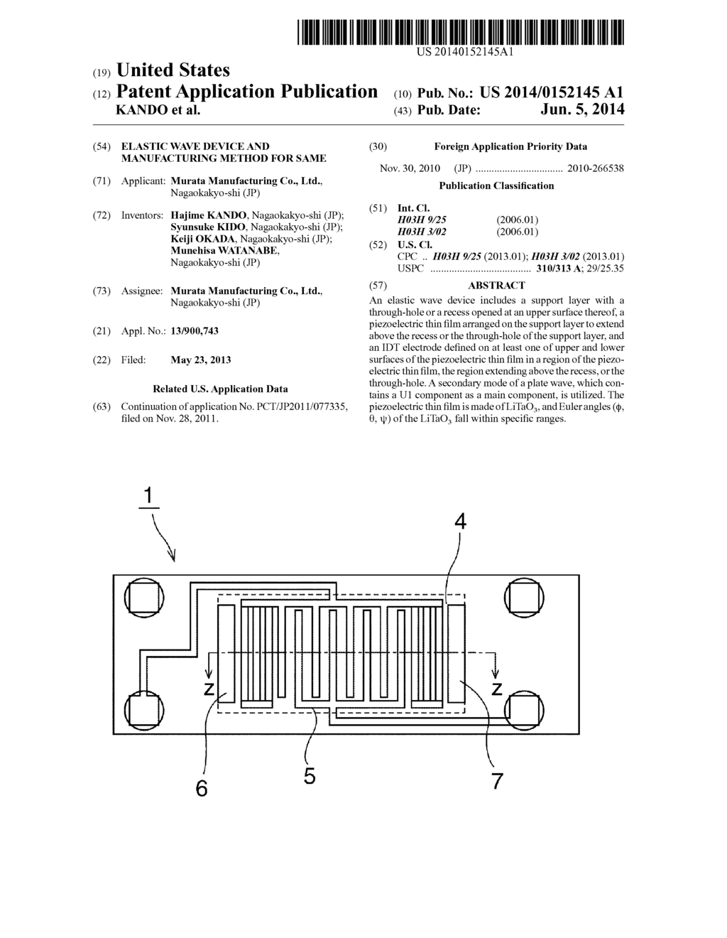 ELASTIC WAVE DEVICE AND MANUFACTURING METHOD FOR SAME - diagram, schematic, and image 01