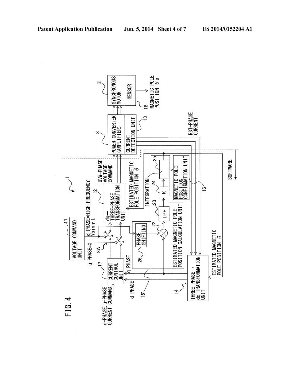 MAGNETIC POLE POSITION DETECTOR FOR SYNCHRONOUS MOTOR - diagram, schematic, and image 05