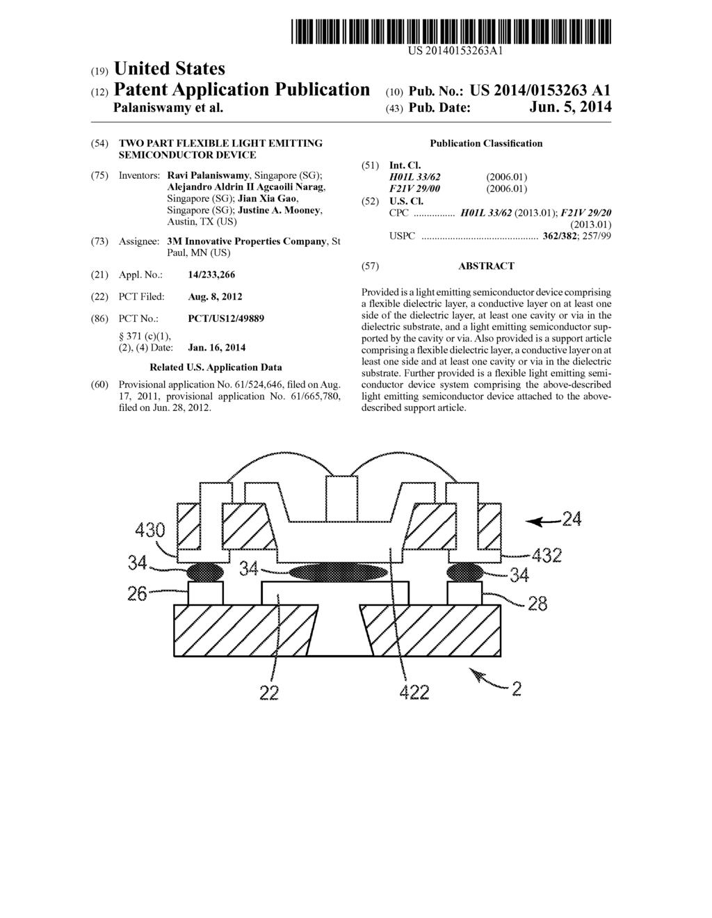 TWO PART FLEXIBLE LIGHT EMITTING SEMICONDUCTOR DEVICE - diagram, schematic, and image 01