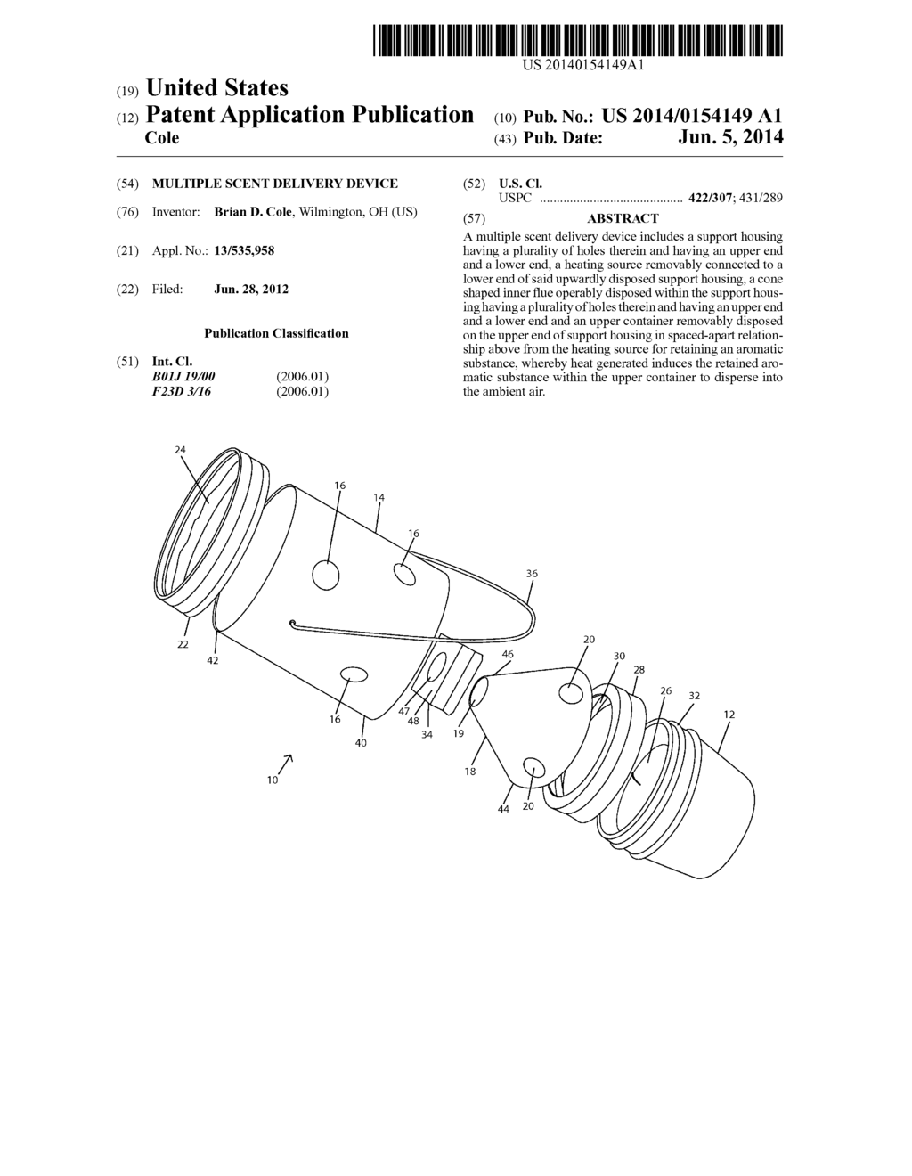 Multiple Scent Delivery Device - diagram, schematic, and image 01