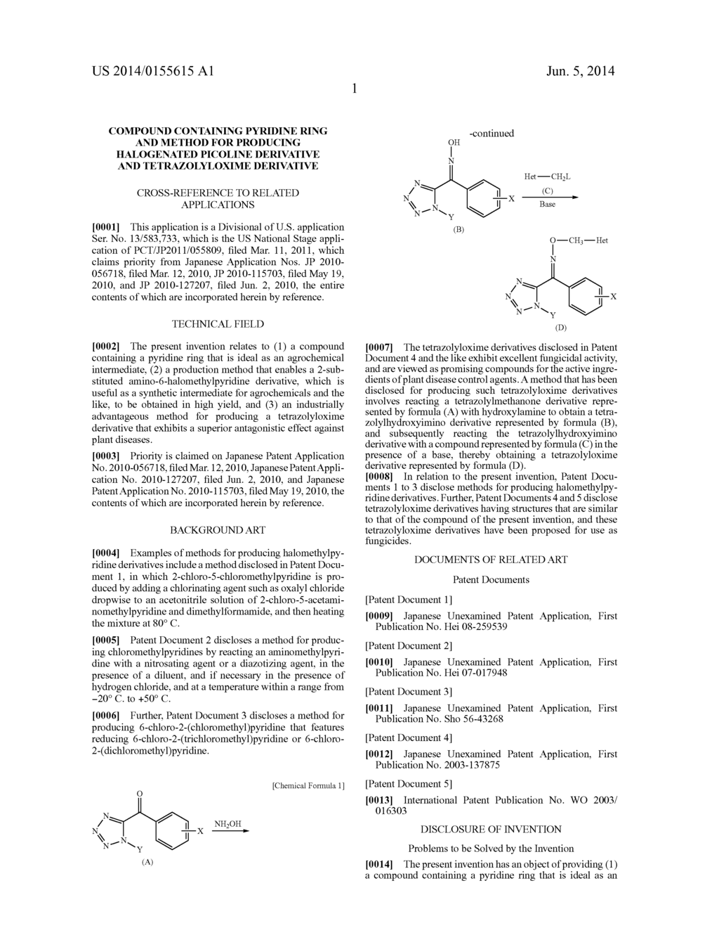 COMPOUND CONTAINING PYRIDINE RING AND METHOD FOR PRODUCING HALOGENATED     PICOLINE DERIVATIVE AND TETRAZOLYLOXIME DERIVATIVE - diagram, schematic, and image 02