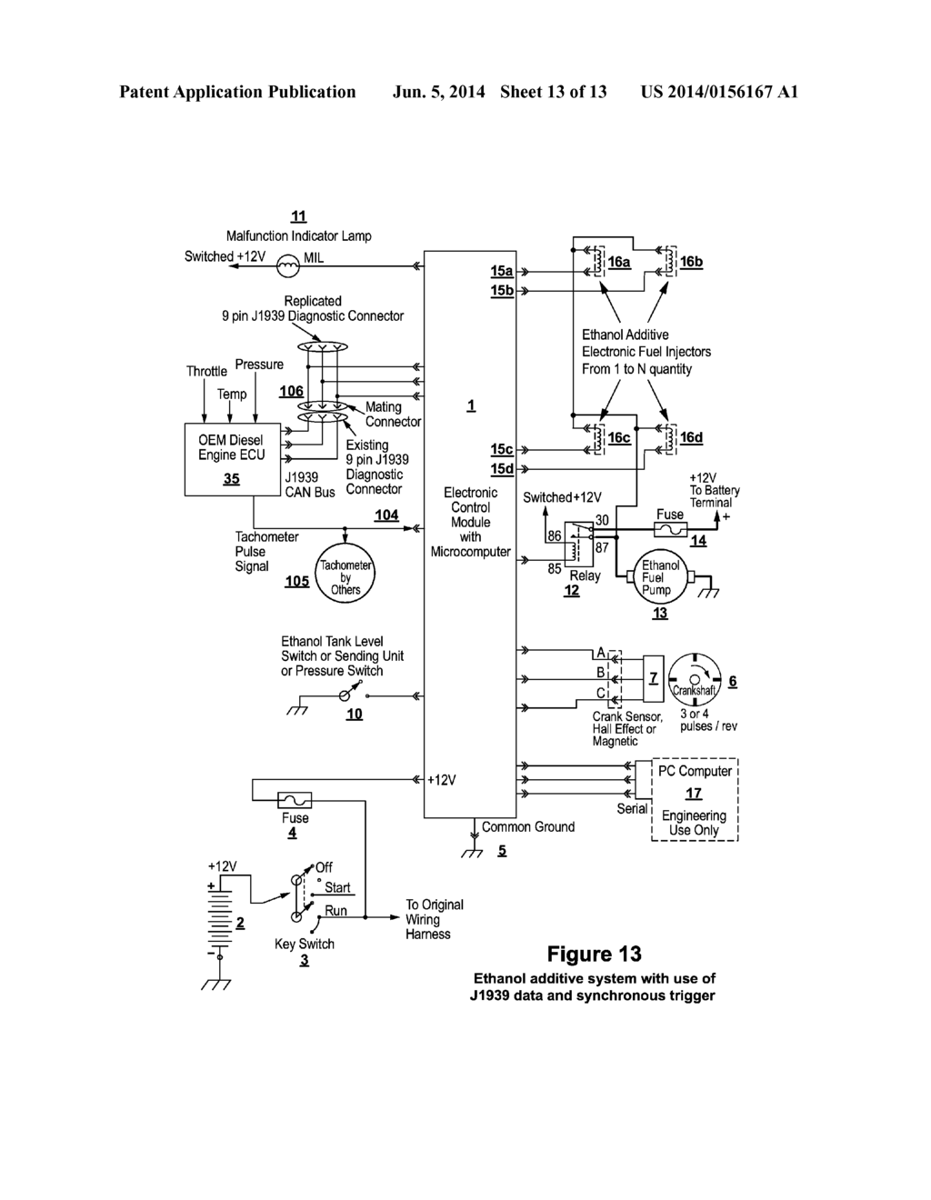 SIMPLIFIED METHOD TO INJECT ETHANOL OR OTHER SOLUTION ADDITIVES INTO     DIESEL ENGINES EQUIPPED WITH A DIGITAL DATA BUS - diagram, schematic, and image 14