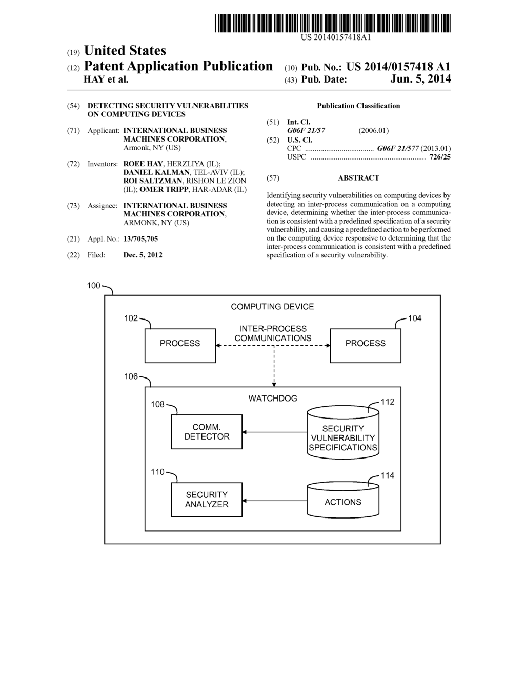 DETECTING SECURITY VULNERABILITIES ON COMPUTING DEVICES - diagram, schematic, and image 01