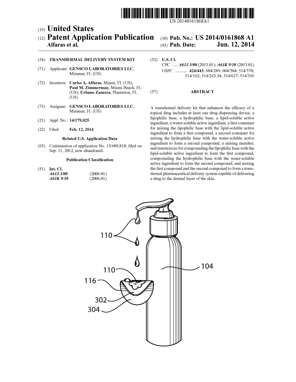 TRANSDERMAL DELIVERY SYSTEM KIT - diagram, schematic, and image 01