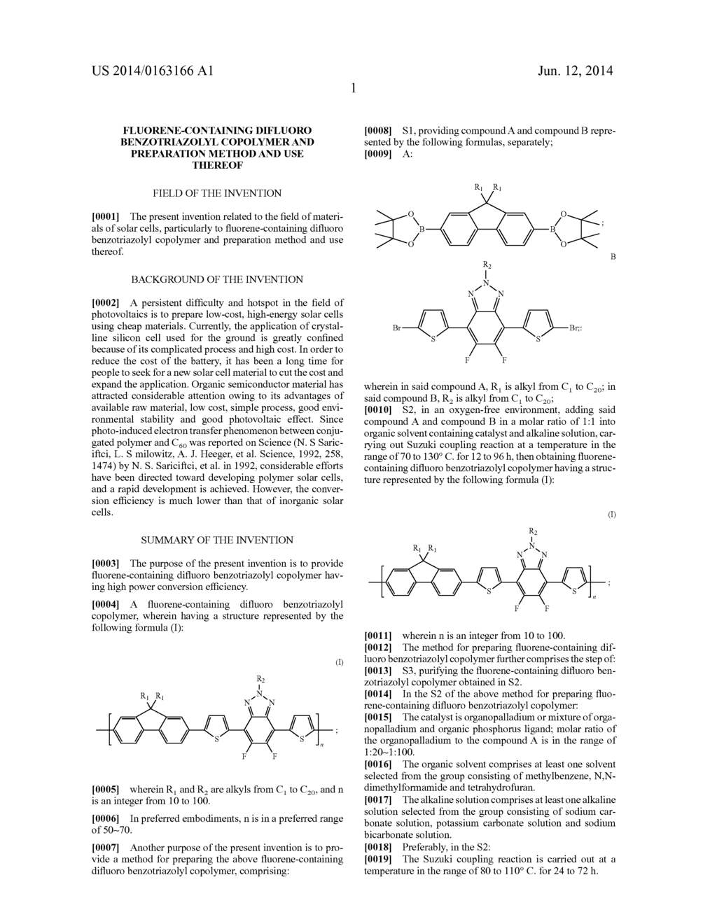 FLUORENE-CONTAINING DIFLUORO BENZOTRIAZOLYL COPOLYMER AND PREPARATION     METHOD AND USE THEREOF - diagram, schematic, and image 04