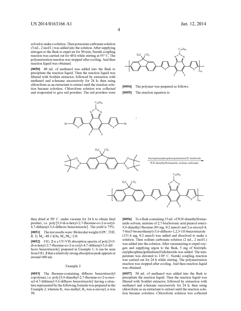 FLUORENE-CONTAINING DIFLUORO BENZOTRIAZOLYL COPOLYMER AND PREPARATION     METHOD AND USE THEREOF - diagram, schematic, and image 07