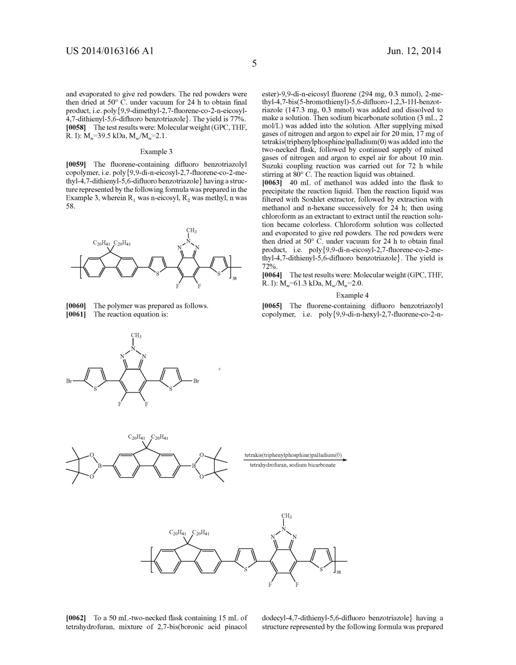 FLUORENE-CONTAINING DIFLUORO BENZOTRIAZOLYL COPOLYMER AND PREPARATION     METHOD AND USE THEREOF - diagram, schematic, and image 08