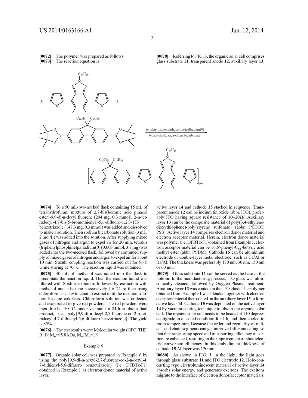 FLUORENE-CONTAINING DIFLUORO BENZOTRIAZOLYL COPOLYMER AND PREPARATION     METHOD AND USE THEREOF - diagram, schematic, and image 10