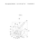 DEVICE FOR ALIGNING DOOR HINGE OF AUTOMATIC SYSTEM FOR MOUNTING DOOR HINGE     TO VEHICLE diagram and image