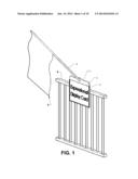 Flat Stock Device to Attach a Printed Display and a Flag Therewith to a     Fence diagram and image