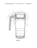 BEVERAGE CONTAINER SYSTEM WITH LATCH TO MANAGE LID POSITION diagram and image