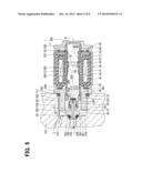 ELECTROMAGNETIC VALVE DEVICE FOR HIGH-PRESSURE FLUID diagram and image