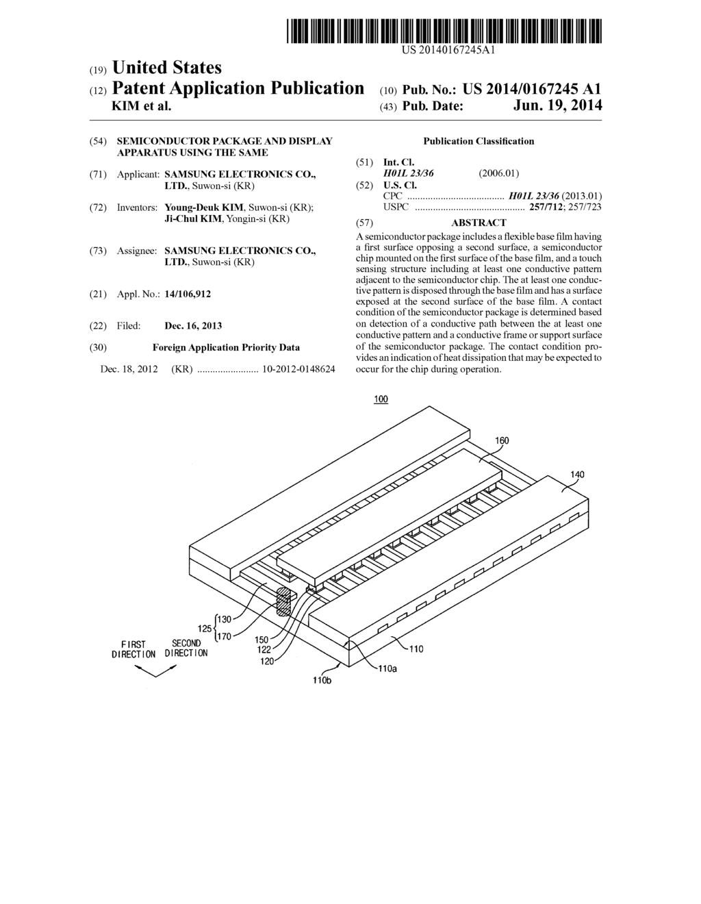 SEMICONDUCTOR PACKAGE AND DISPLAY APPARATUS USING THE SAME - diagram, schematic, and image 01