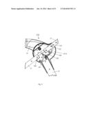 FOLDABLE STROLLER FRAME HAVING THREE SECTIONS JOINED TO AND FOLDABLE     AROUND A COMMON HUB STRUCTURE diagram and image