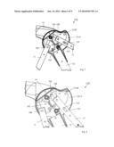 FOLDABLE STROLLER FRAME HAVING THREE SECTIONS JOINED TO AND FOLDABLE     AROUND A COMMON HUB STRUCTURE diagram and image