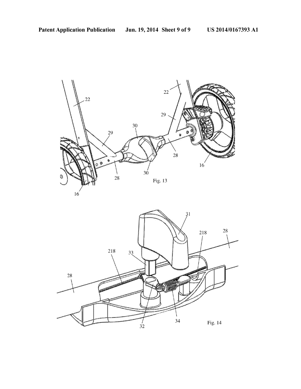 FOLDABLE STROLLER FRAME HAVING THREE SECTIONS JOINED TO AND FOLDABLE     AROUND A COMMON HUB STRUCTURE - diagram, schematic, and image 10