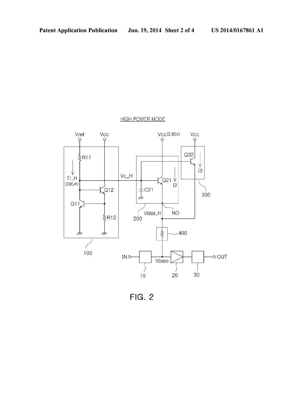 BIAS CIRCUIT AND POWER AMPLIFIER WITH DUAL-POWER MODE - diagram, schematic, and image 03