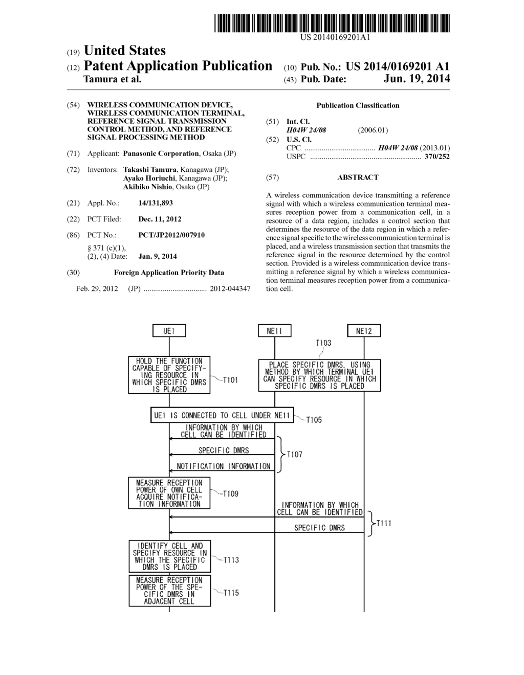 WIRELESS COMMUNICATION DEVICE, WIRELESS COMMUNICATION TERMINAL, REFERENCE     SIGNAL TRANSMISSION CONTROL METHOD, AND REFERENCE SIGNAL PROCESSING     METHOD - diagram, schematic, and image 01