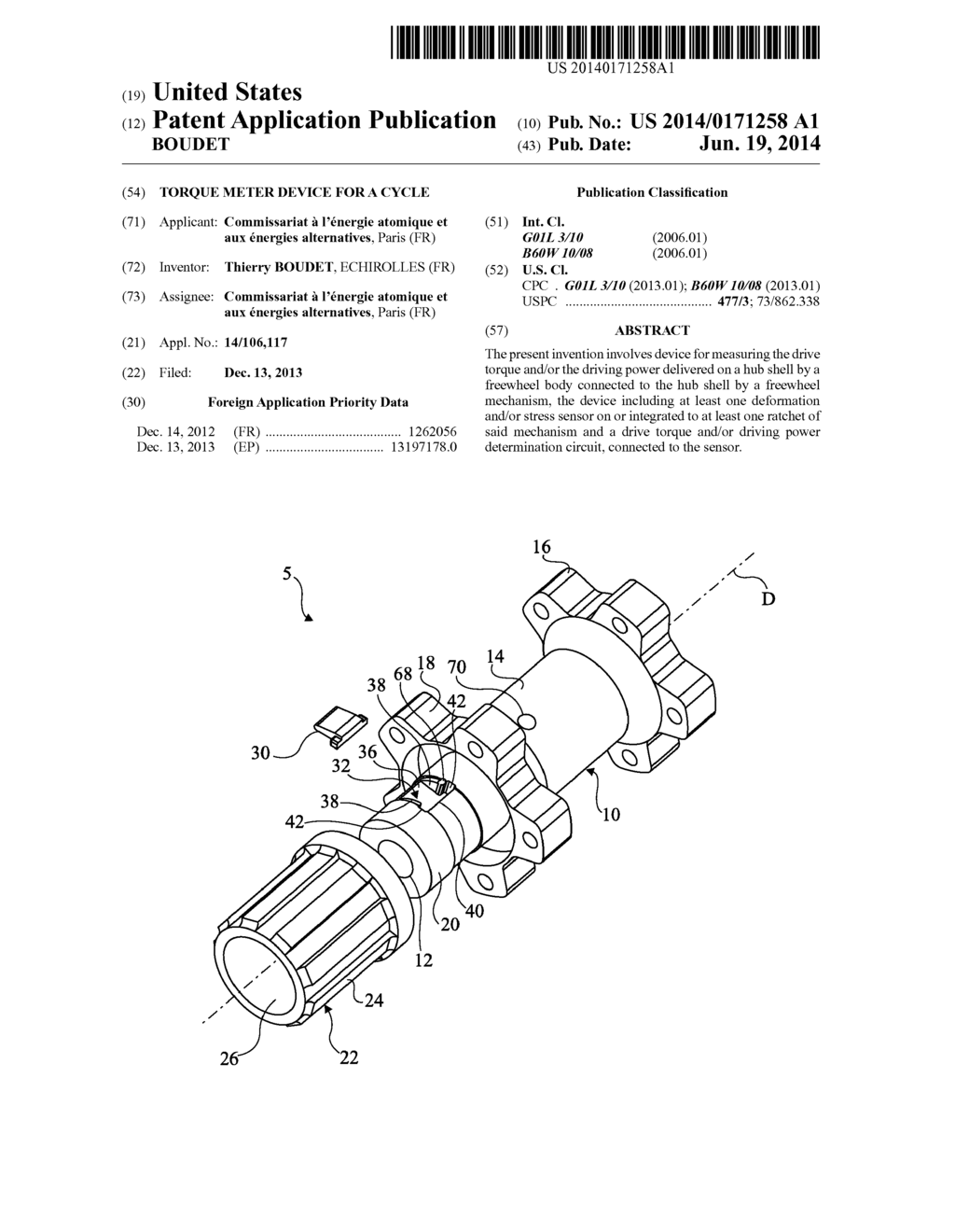 Torque meter device for a cycle - diagram, schematic, and image 01