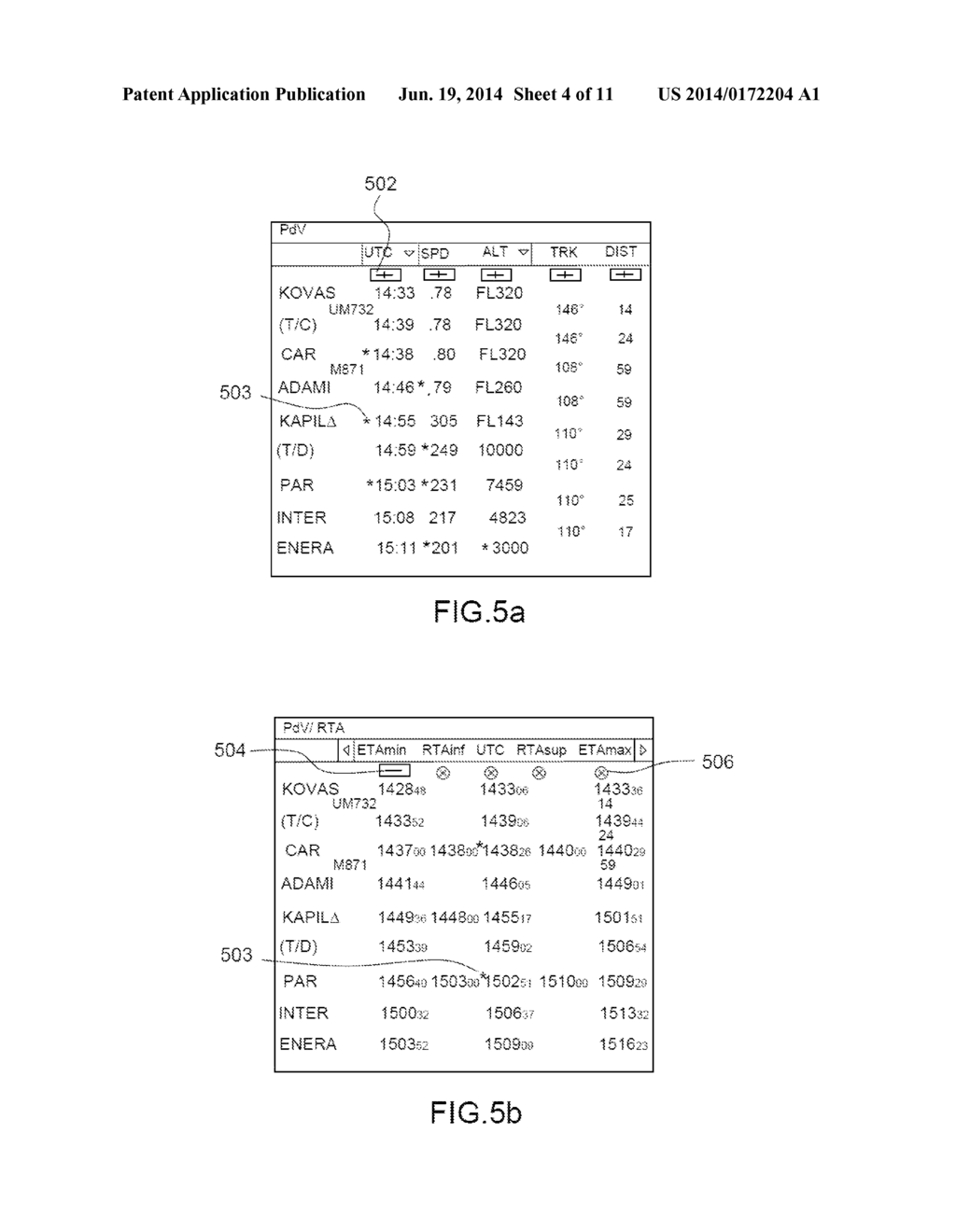 METHOD AND DEVICE FOR SUPPLYING DATA RELATING TO A FLIGHT PLAN ON A     HUMAN-MACHINE INTERFACE - diagram, schematic, and image 05