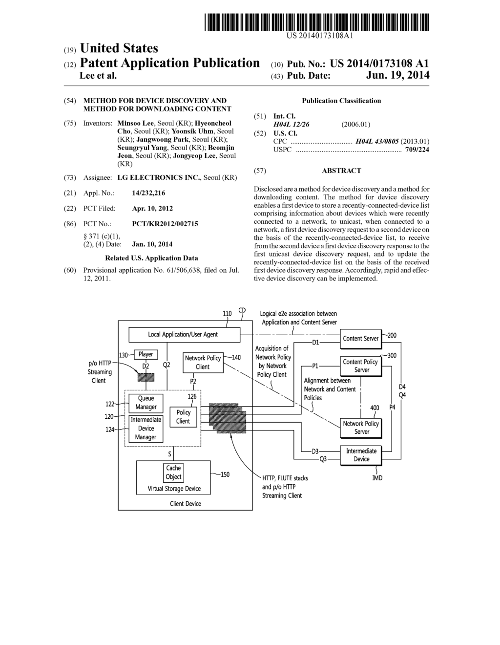 METHOD FOR DEVICE DISCOVERY AND METHOD FOR DOWNLOADING CONTENT - diagram, schematic, and image 01