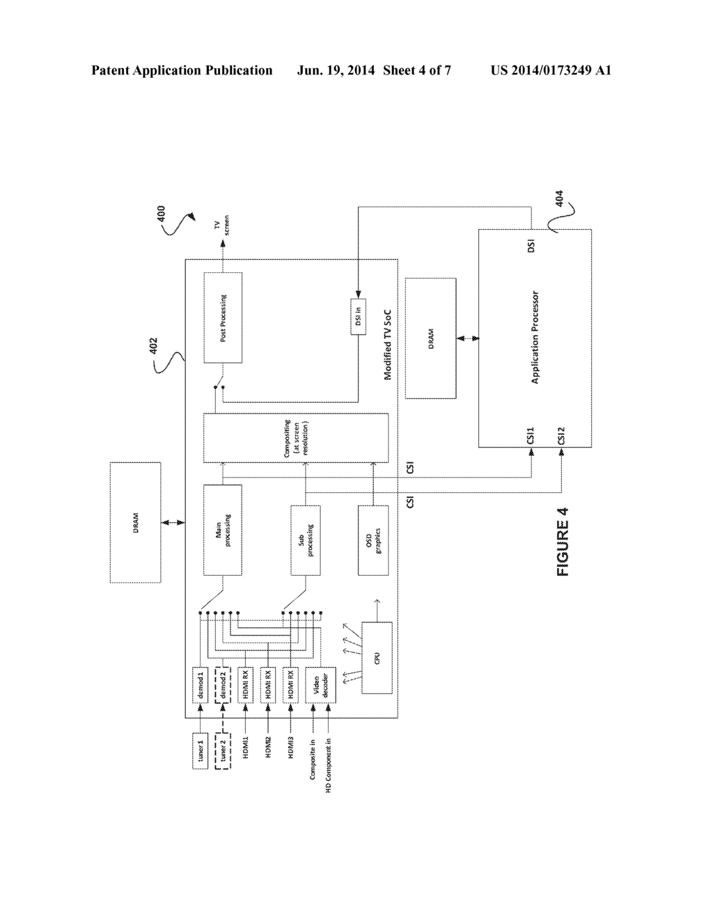 SYSTEM AND METHOD FOR CONNECTING A SYSTEM ON CHIP PROCESSOR AND AN     EXTERNAL PROCESSOR - diagram, schematic, and image 05