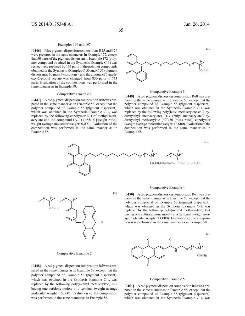 POLYMER COMPOUND AND PRODUCTION METHOD THEREOF, PIGMENT DISPERSING AGENT,     PIGMENT DISPERSION COMPOSITION, PHOTOCURABLE COMPOSITION, AND COLOR     FILTER AND PRODUCTION METHOD THEREOF - diagram, schematic, and image 66