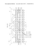 SEMICONDUCTOR DEVICES, PACKAGE SUBSTRATES, SEMICONDUCTOR PACKAGES, PACKAGE     STACK STRUCTURES, AND ELECTRONIC SYSTEMS HAVING FUNCTIONALLY ASYMMETRIC     CONDUCTIVE ELEMENTS diagram and image