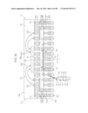 SEMICONDUCTOR DEVICES, PACKAGE SUBSTRATES, SEMICONDUCTOR PACKAGES, PACKAGE     STACK STRUCTURES, AND ELECTRONIC SYSTEMS HAVING FUNCTIONALLY ASYMMETRIC     CONDUCTIVE ELEMENTS diagram and image