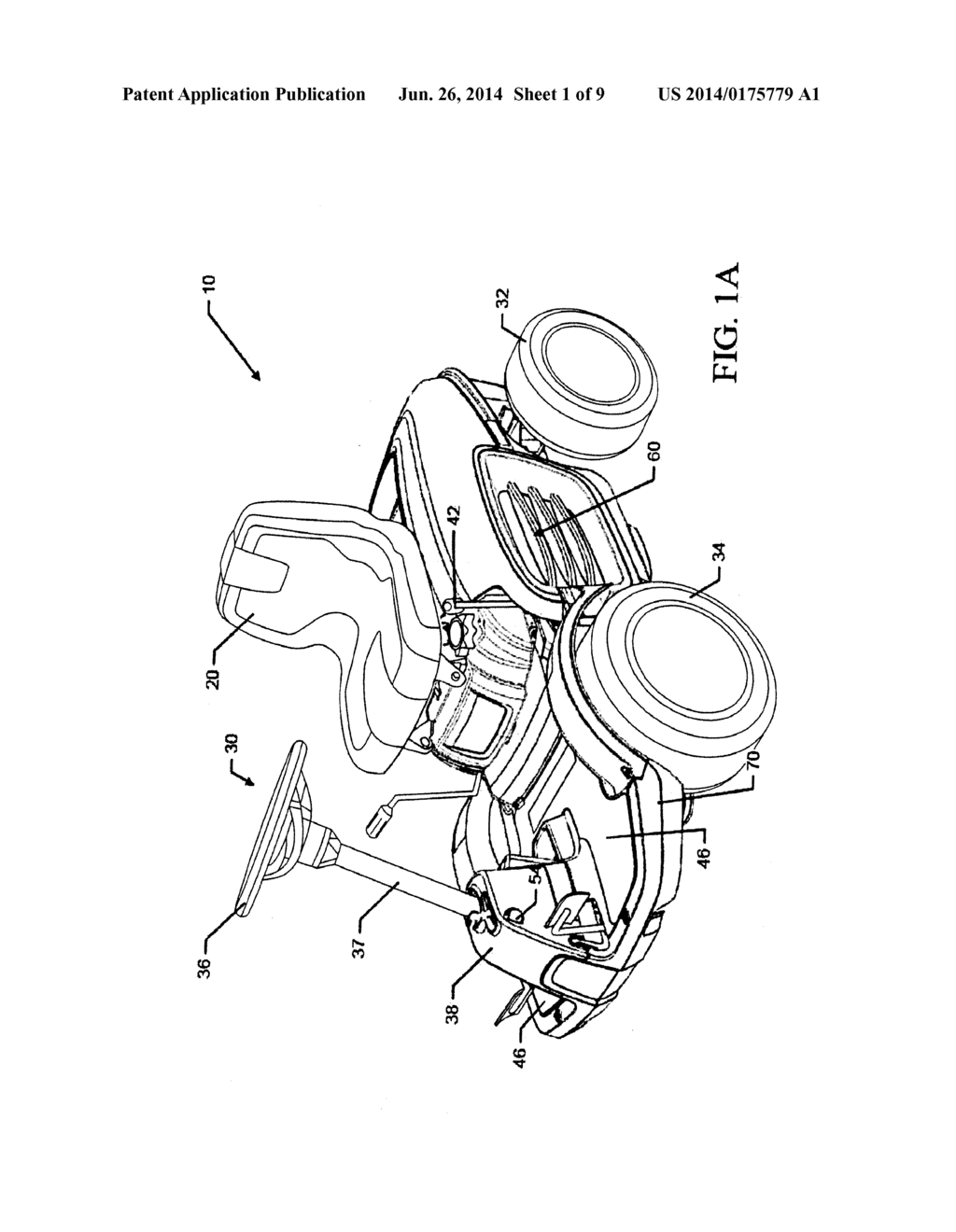 Lawn Care Vehicle with Rear Wheel Steering Assembly - diagram, schematic, and image 02